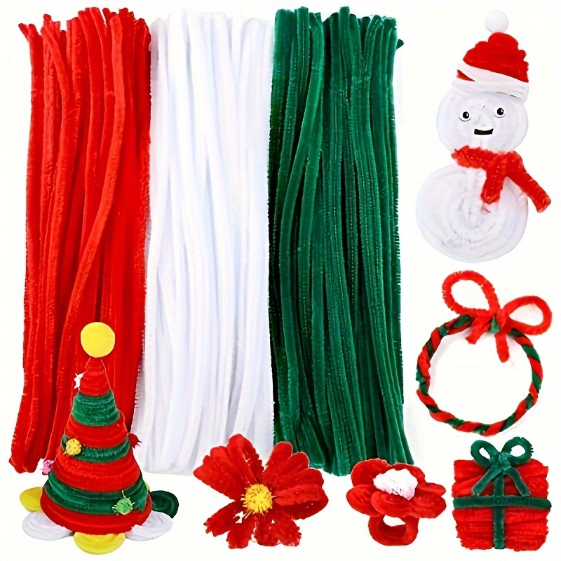 

45/75/120pcs Christmas Cleaners Chenille ,15/25/40 Cleaners,15/25/40 Chenille Cleaners, And 15/25/40 Red Cleaners For And Crafts, Decoration, For Christmas