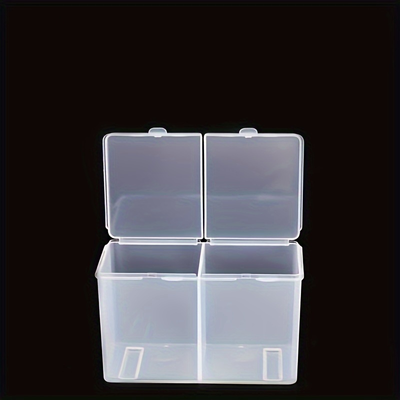 2 Grid Nail Care Towel Storage Box Transparent Empty Box Nail Care Towel Swab Transparent Storage Box