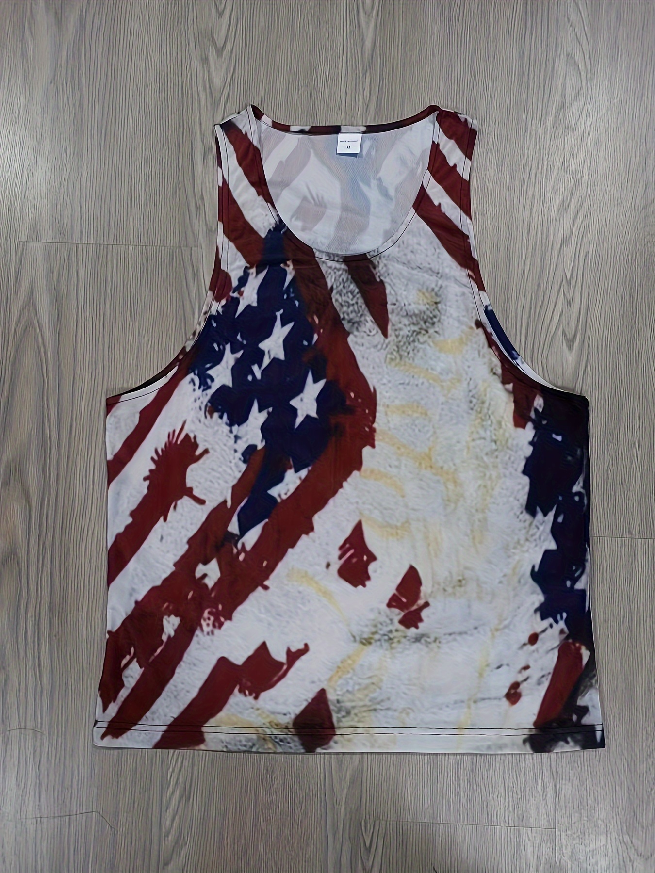 Flag Pattern Comfy Breathable Tank Top Men's Casual Stretch - Temu