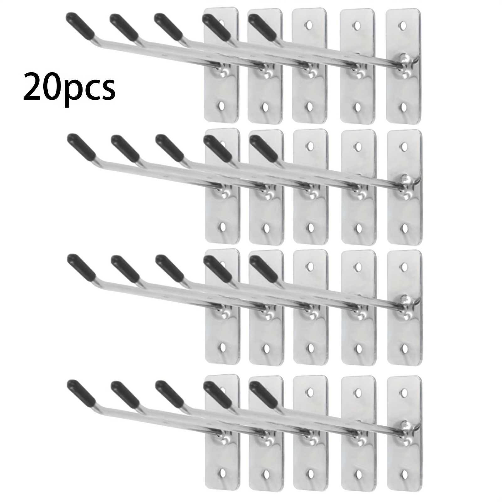TEMU 20pcs Set Of Wall-mounted Hooks, Designed For Home Storage, Suitable For Coats And Hats, Sturdy And Durable, Ideal For Garages, Tool Storage, ,