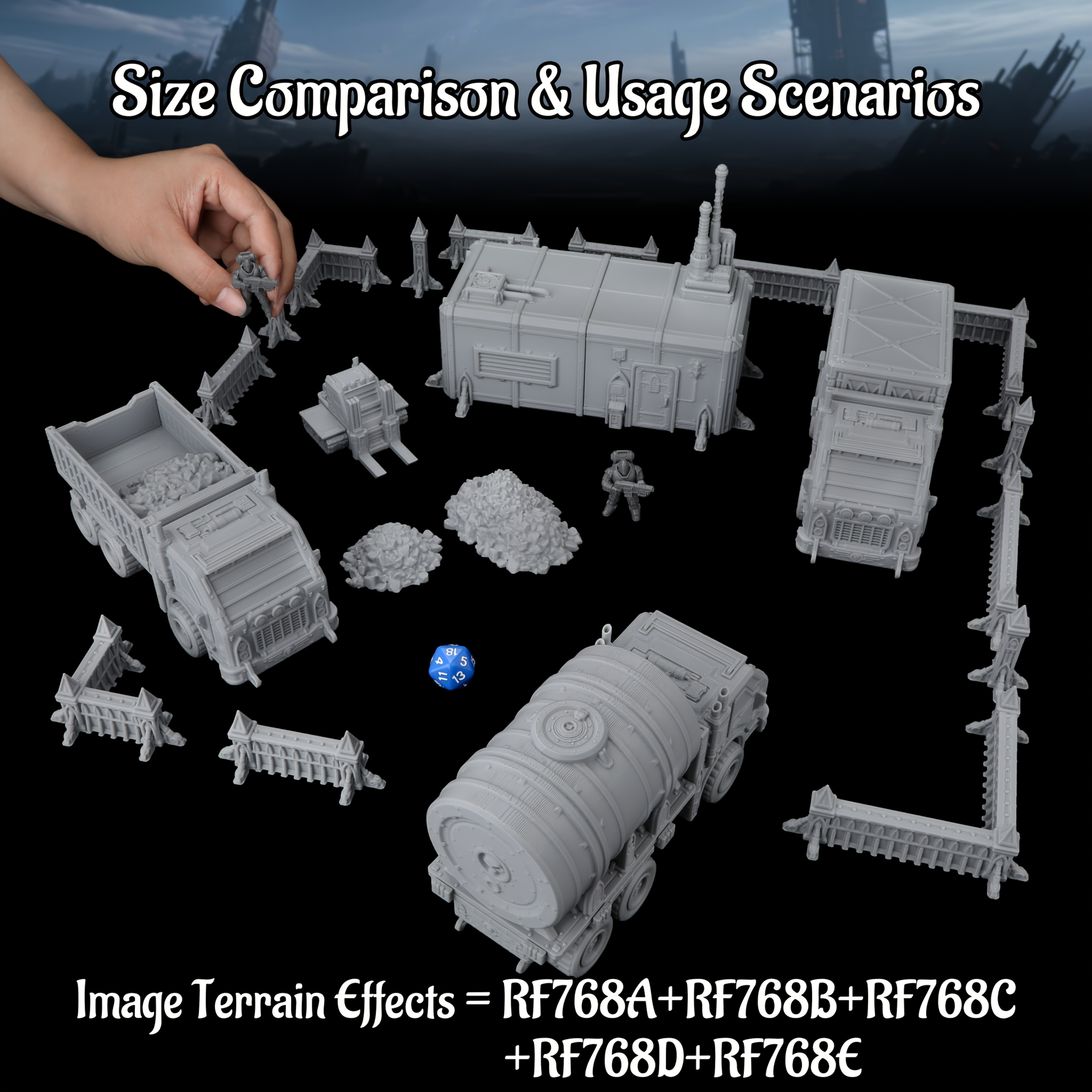 Sci-Fi Industrial Miniature Terrain Set RPG Collection