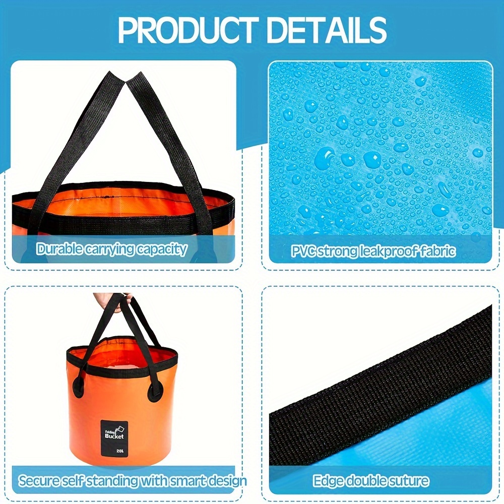 2pcs Collapsible Bucket Water Storage Containers