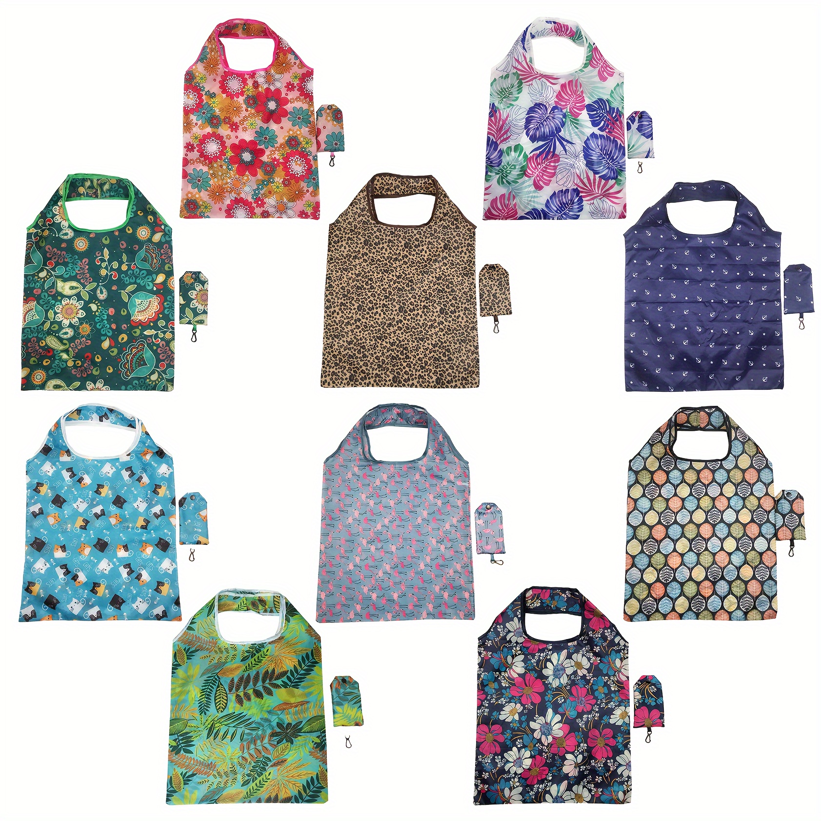 Image of 10 Pack 23.6x14.9' Reusable - Grocery Bags - Foldable - Machine Washable - Reusable - Shopping Bags - 50 Lbs Extra Large Foldable Reusable Bag Tote Bag Storage Bag Lightweight