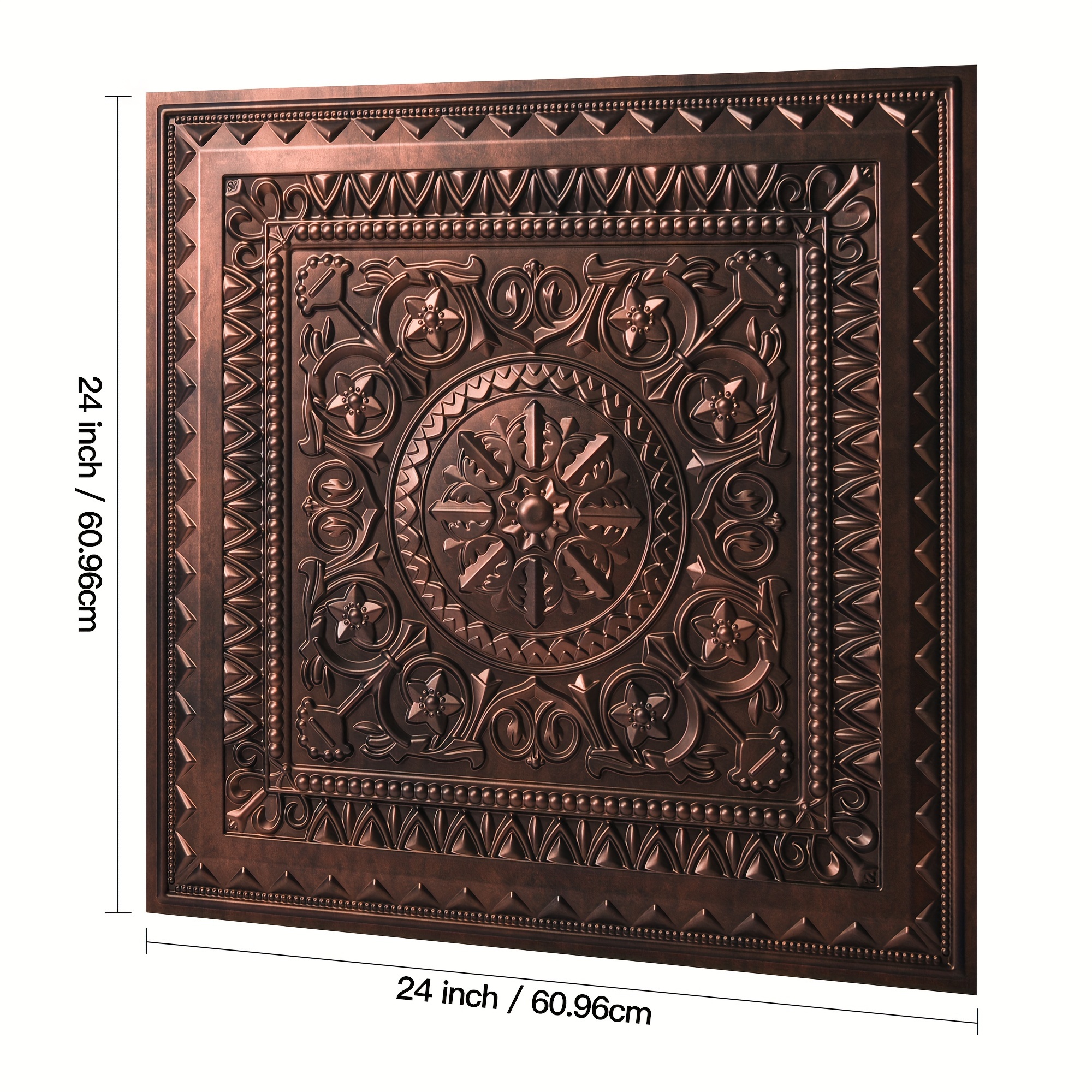 TEMU Art3d Antique Copper Drop Ceiling Tiles, Ceiling Tiles, Hanging Decorative Tiles 2'x2' Plastic Sheet 12-pack, 48