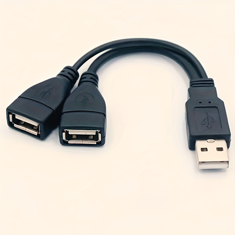 Electop Câble répartiteur USB 2.0 femelle vers mâle, USB A mâle vers double  USB femelle Jack Y (un port pour le transfert de données)
