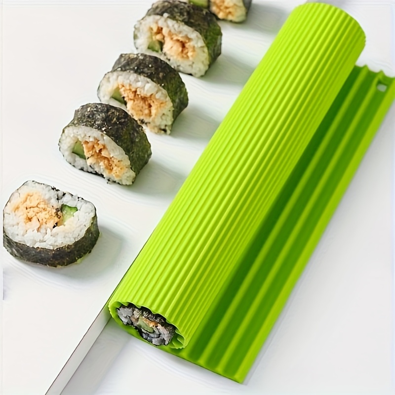 TEMU High-quality Silicone Sushi Mat - Green, , Easy To Roll Up, Making Or On The Go, Sushi Making Essentials | Modern Sushi Mat | Durable Sushi Mat,