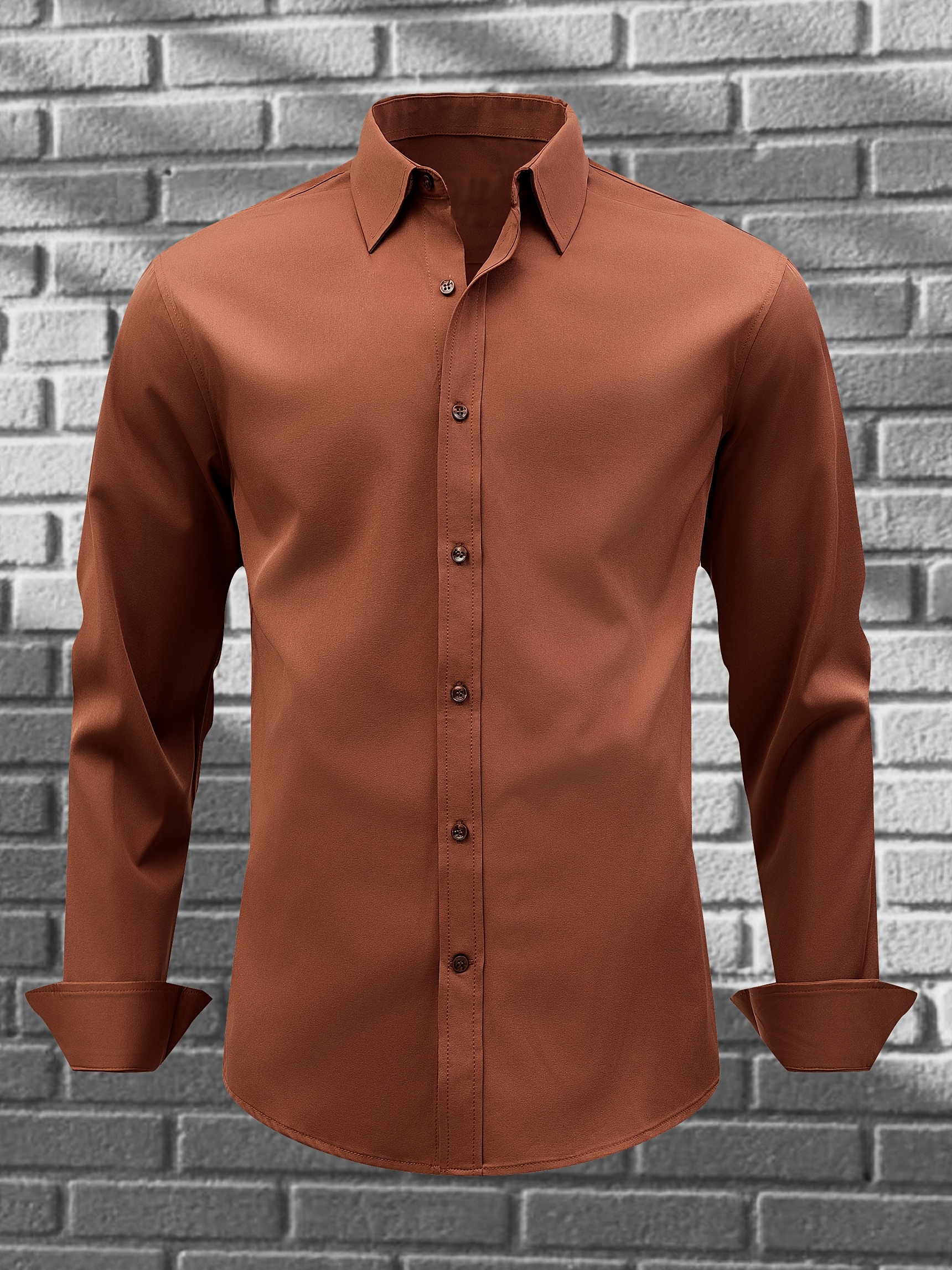 dark brown dress shirts for men Barry.Wang 3pcs Men Dress Shirts Paisley Shirt Silk Long Sleeve Shirt –  Barry. Wang main image 0
