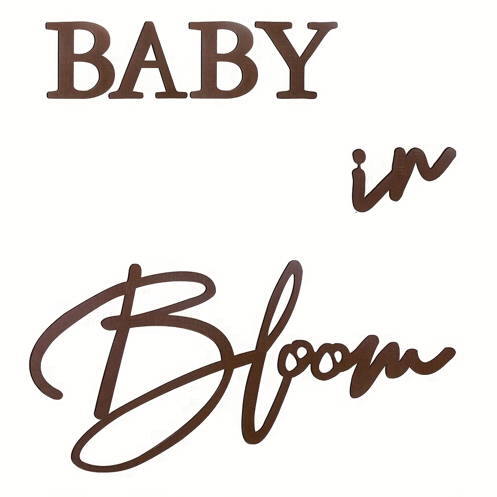Image of Baby In Bloom Sign, Felt Letter Baby Shower Sign Baby In Bloom Party Decor Backdrop For Boy Or Girl Baby Shower Gender Reveal 1st Birthday - Brown, White