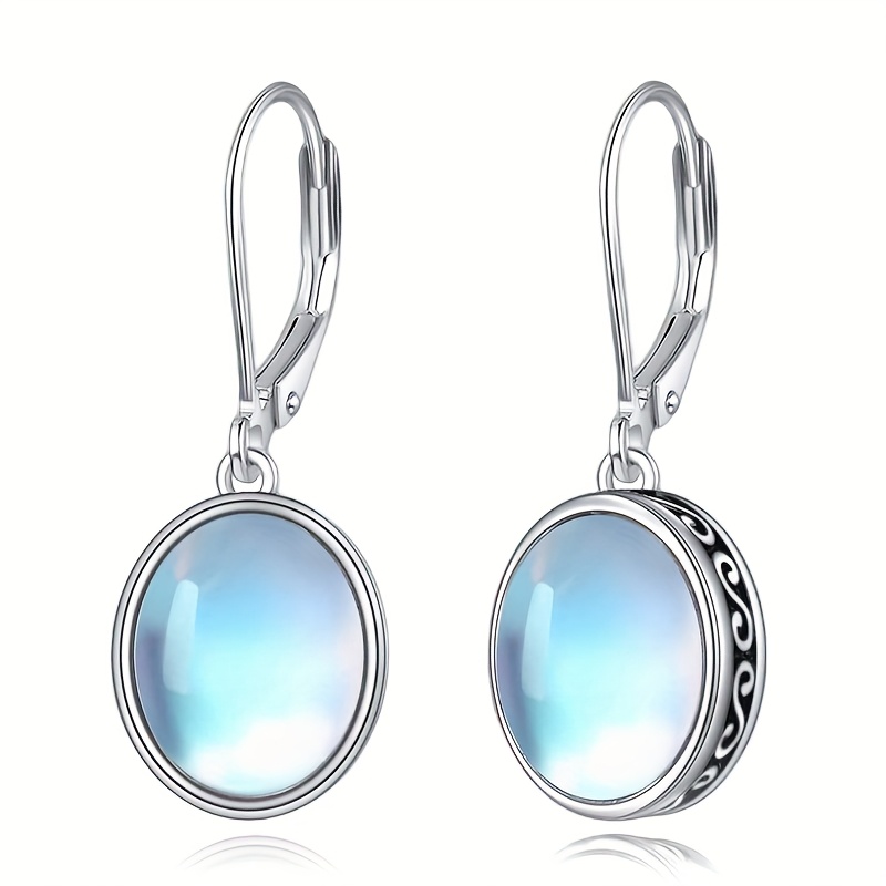 TEMU Of S925 Sterling Silvery Pendant Earrings, Elegant Women's Earrings, Hypoallergenic Silvery Jewelry Suitable For And Gifting