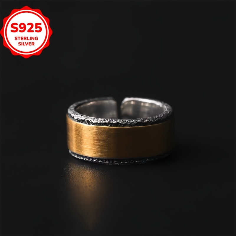 Vintage Stone Pattern Adjustable Ring for Men and Women