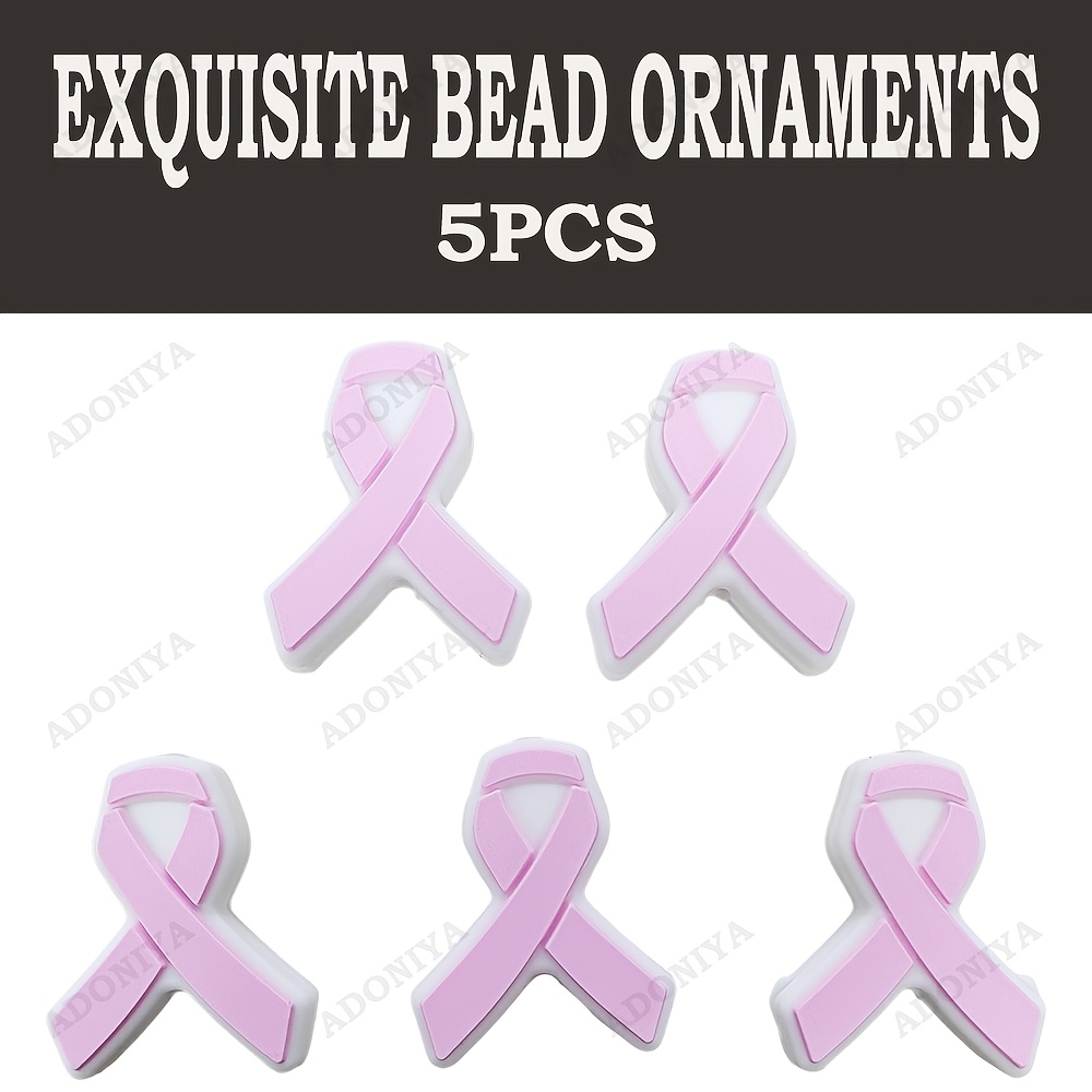 TEMU 5pcs Thème Mois de la sensibilisation au du sein, Convient pour les décorations de bijoux, les ajouts de perles, Utilisé pour d'oreilles, , la