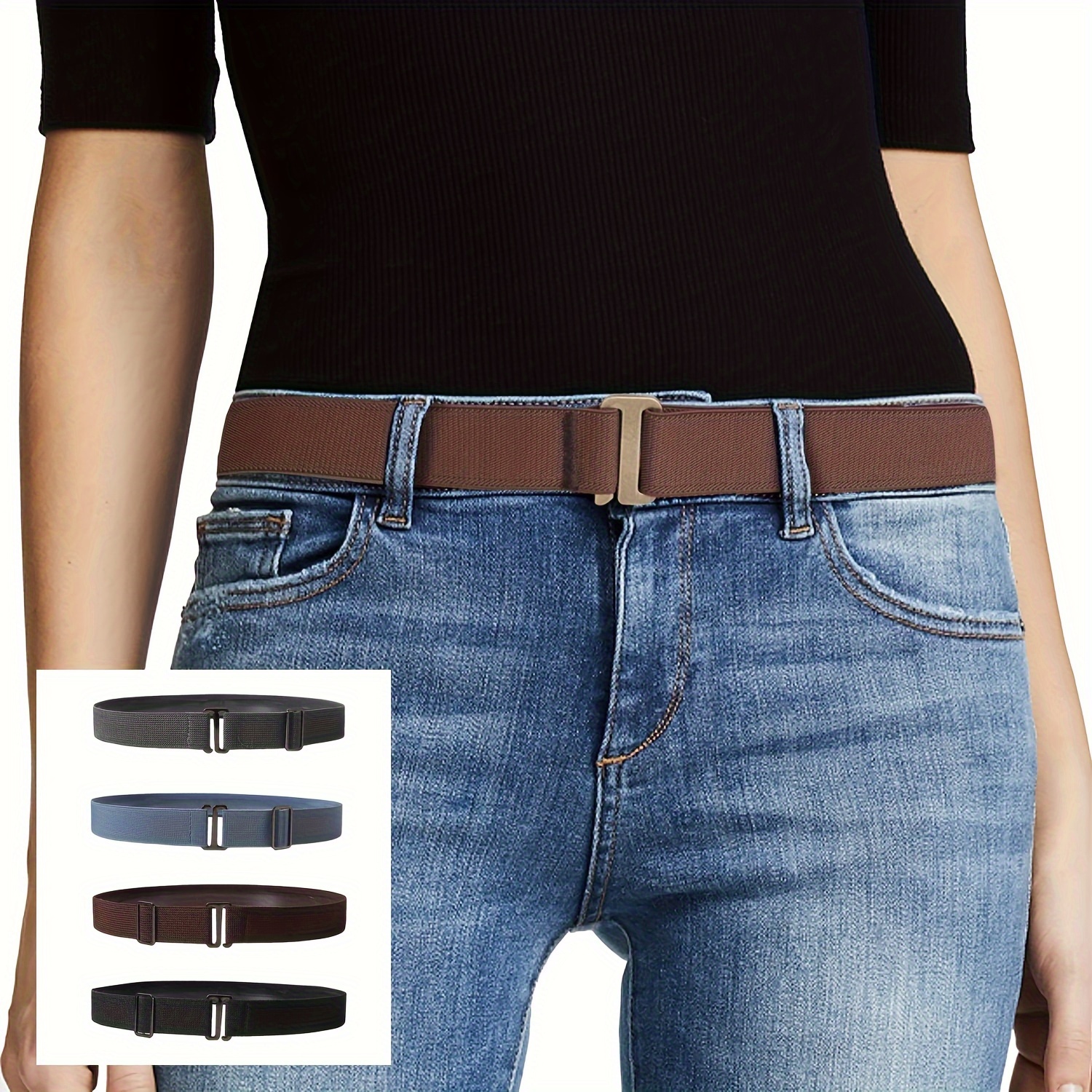 

4pcs Women's Invisible Waist Belt - , No-buckle Design For Jeans, Pants & Dresses, Casual To Formal