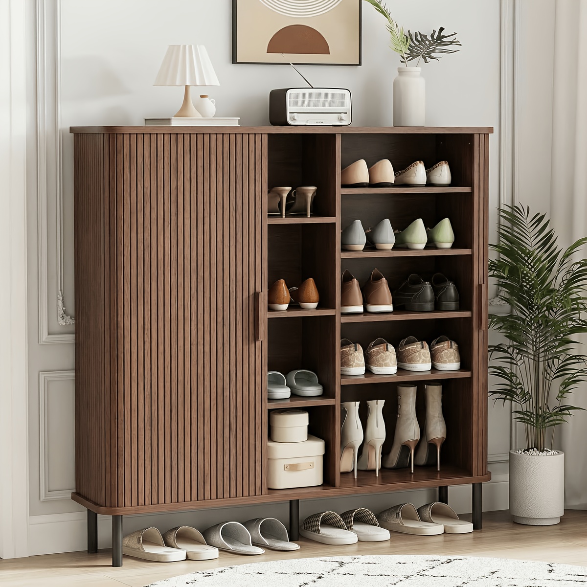 Mid-Century Modern Shoe Storage Cabinet
