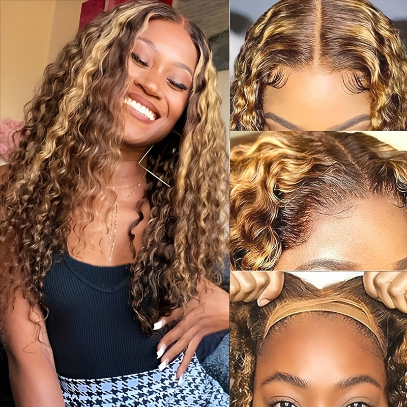 

5x5 Glueless Wigs Human Hair Pre Pre Cut Lace Front Wigs Human Hair Hd Frontal Wigs Human Hair Ombre 4/27 Highlight Honey Blonde Lace Front Wig Human Hair 180% Density