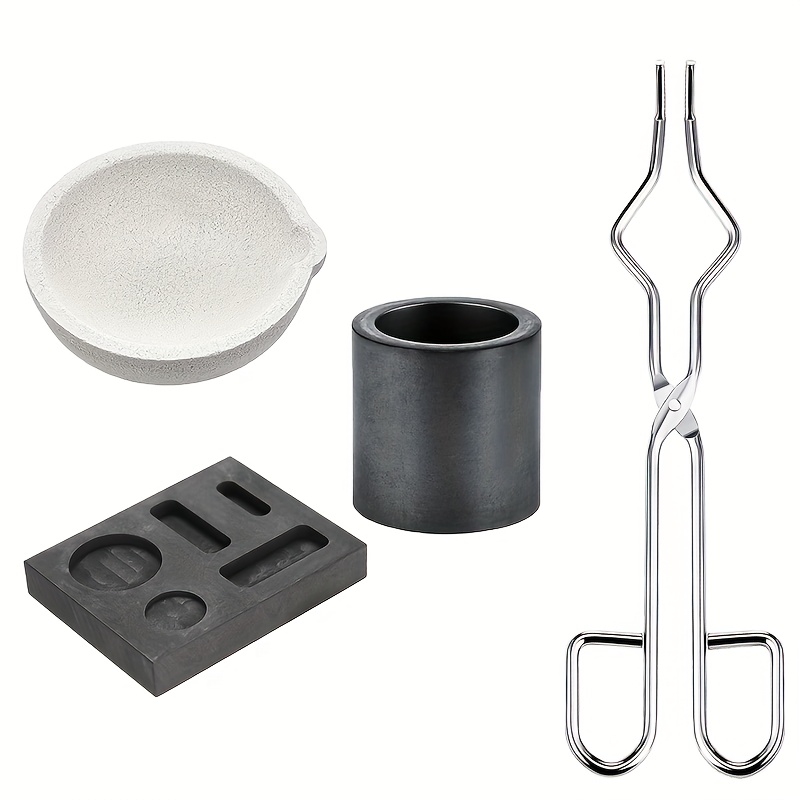 

Ensemble de moulage à la en graphite 4 pièces, combinaison de moules en graphite de haute pureté, kit de moulage à la pour , adapté pour la fonte de métaux dorés, argentés et cuivrés