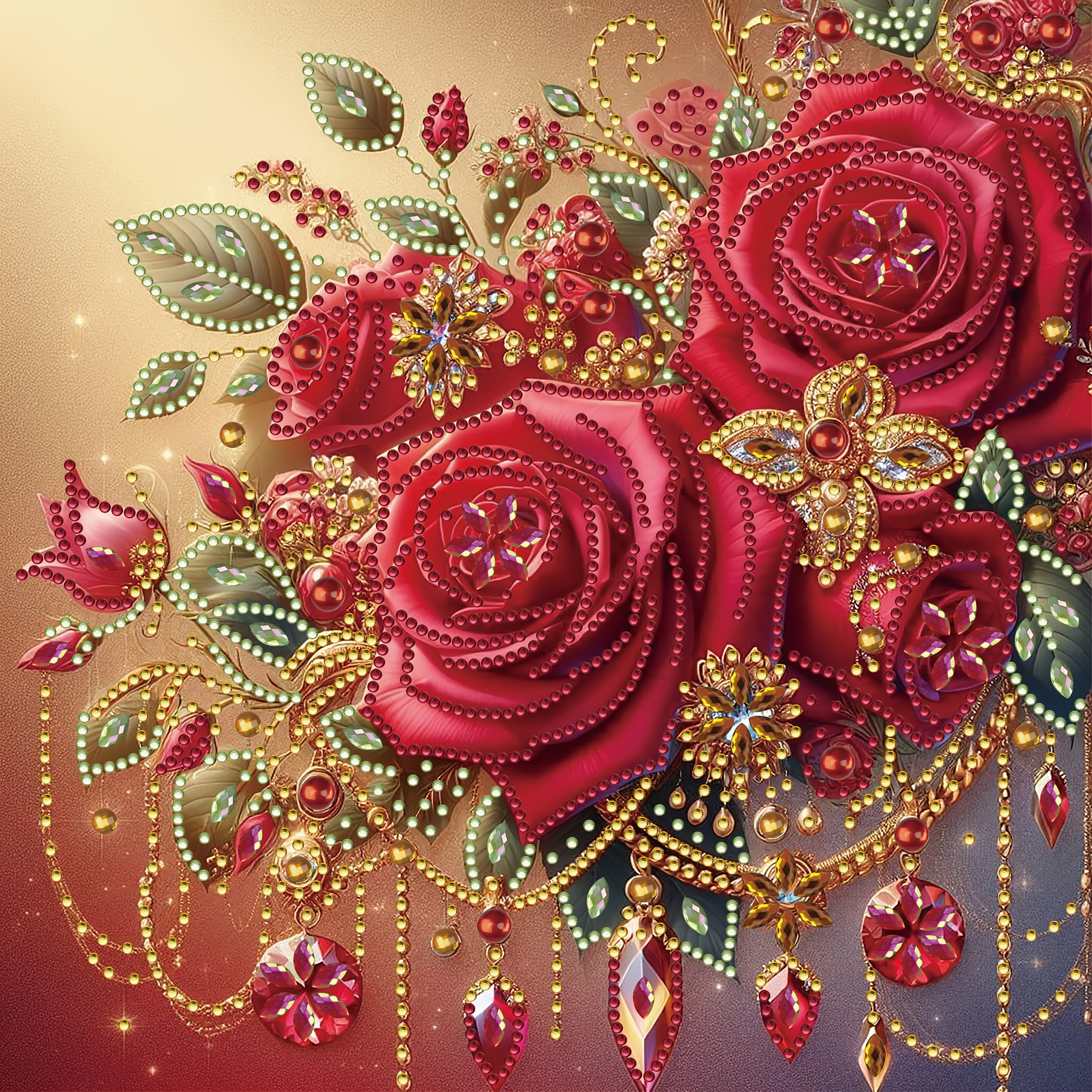 

1pc Diy 5d Diamond Painting Kit For Adults Beginners, Rose With Drill Embellishments, Mosaic Crystal Art Craft, Creative Wall Decor, Irregular Shaped Diamonds On Canvas,