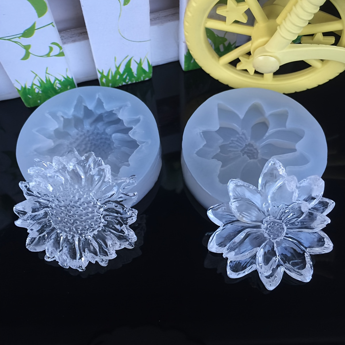 

2pcs Sunflower & Bee Silicone Mold Set For Diy Soap, Candles, Plaster Crafts - Handmade Gifts, Pendants & Home Decor