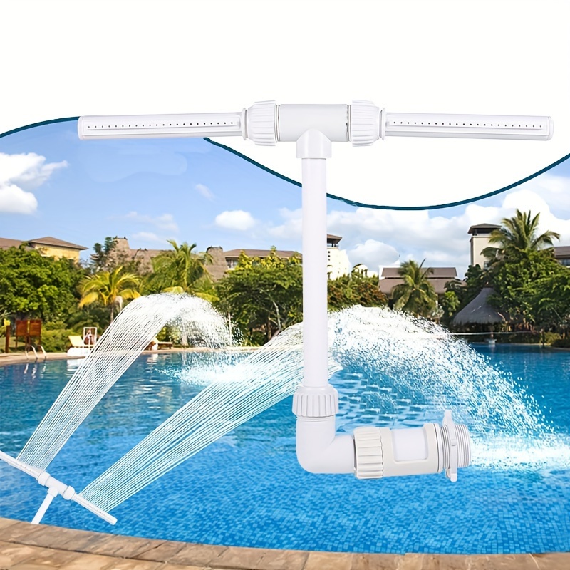 

Adjustable Dual-head Fountain For Swimming & Fish Pools - Compact White Pp Material