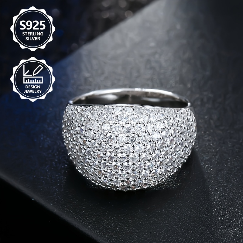 Image of A Beautiful Sterling Silver Women's Fashion Ring, Elegant And Fashionable, With A Of . The Ring Is With Integrated Cubic Zirconia And Is Suitable For Vacations