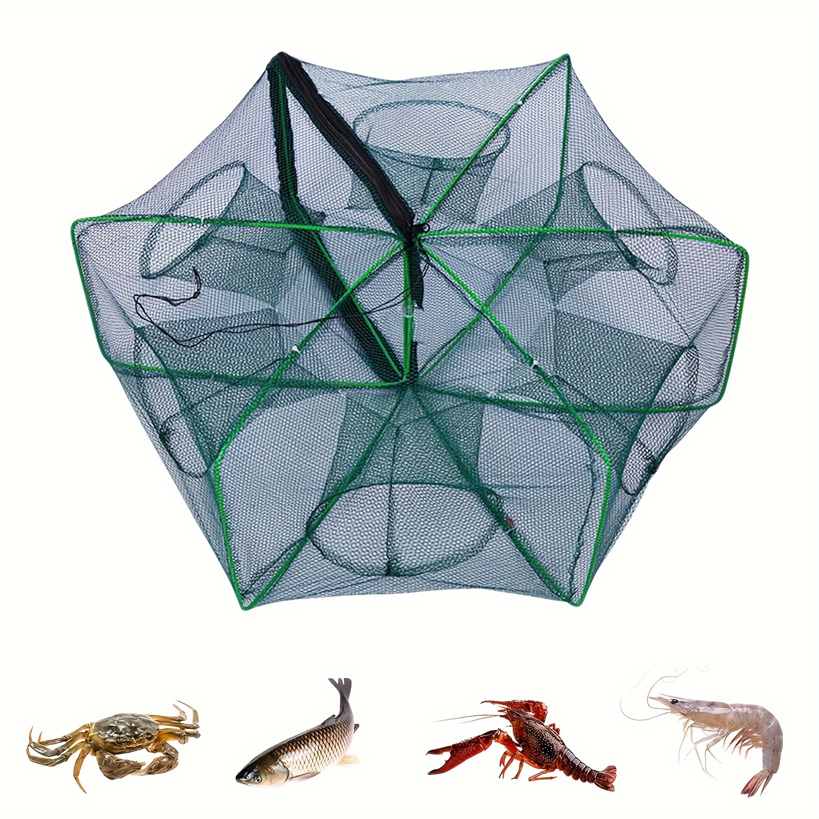 

2pc The Foldable Fishing Trap 2024 New The Fishing Trap Fishing Kit Fishing Net For Fish Shrimp Crawfish Crab