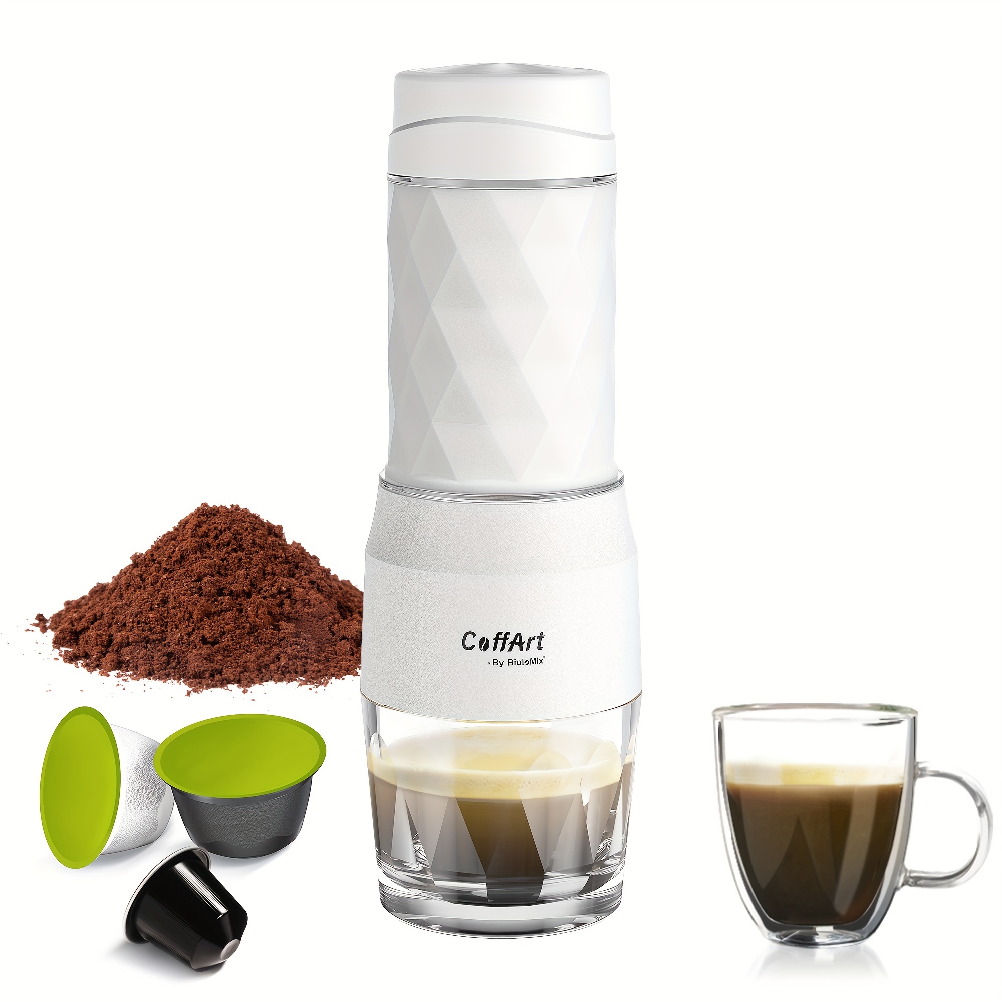 Macchina Da Caffè Portatile Yilu – Manuale Per Capsule E Caffè Macinato, Compatta E Leggera Per Viaggi E Campeggio