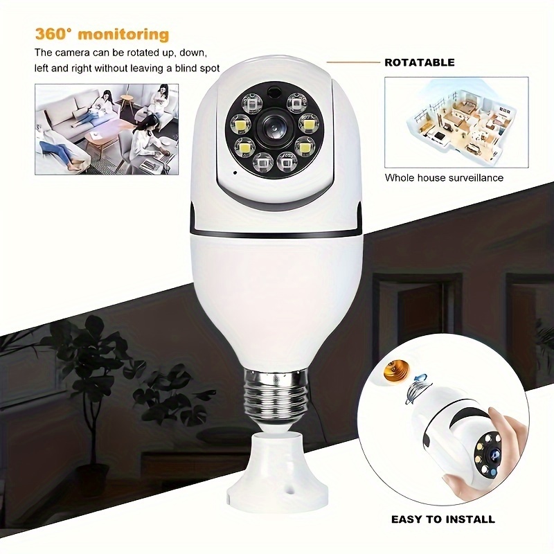 Wi fi High definition E27 Bulb Camera Automatic Tracking - Temu