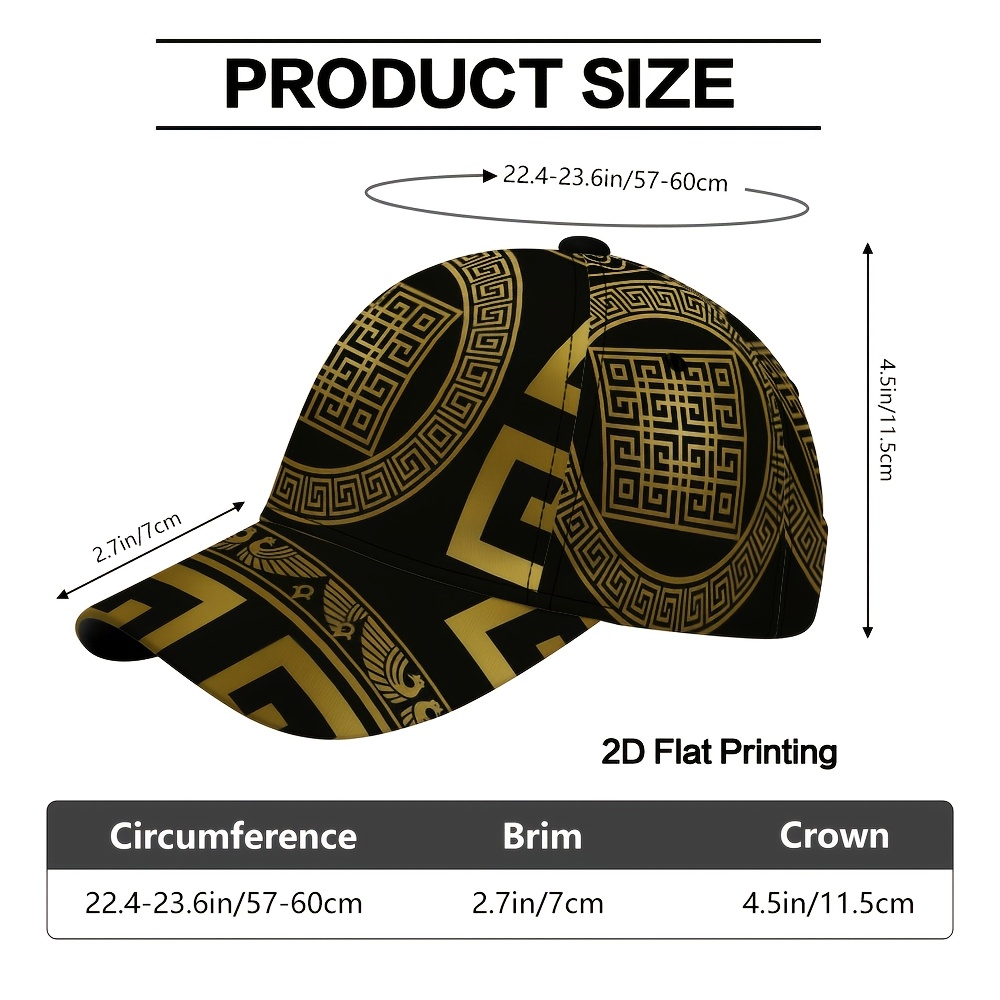 TEMU 1pc Key Baseball Cap For - Lightweight Snapback Hat With Greek Key, Suitable For , Running, Gym, Outdoor, Christmas Gifts, Casual Wear, Classic