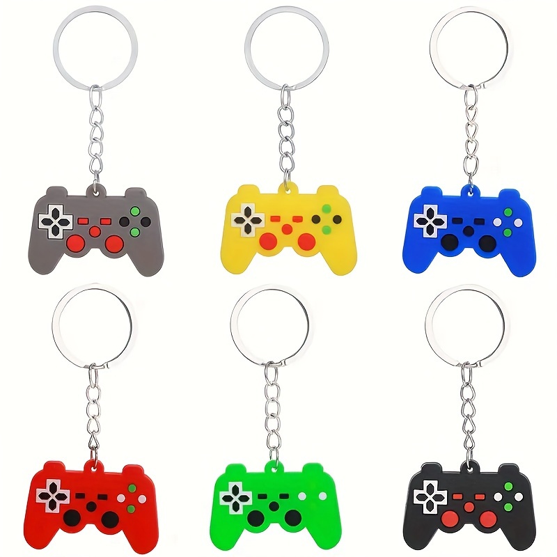 

6pcs Casual Style Video Game Controller Keychains, Cartoon Gamepad Keyring Charms