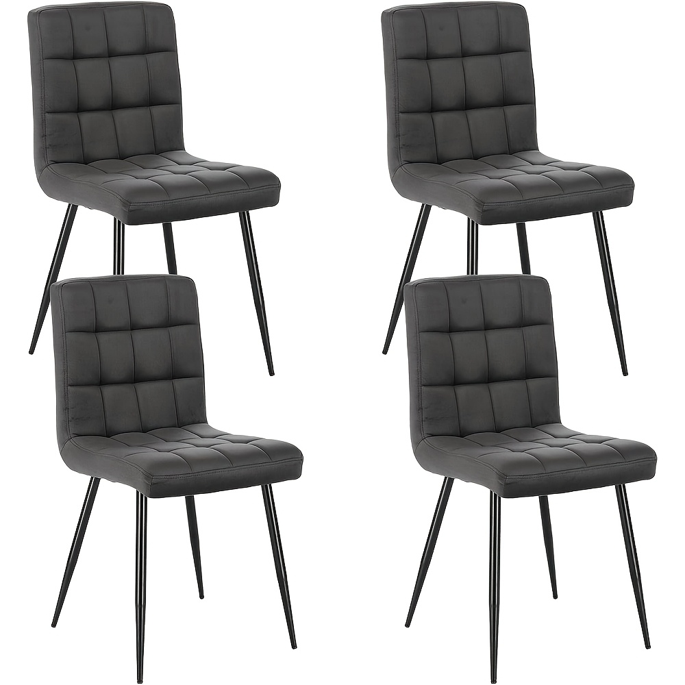 4pcs Dining Chairs, Kitchen Chairs, Living Room Chairs, Velvet Seats, Armchairs With Backrests, Golden Metal Chair Legs, Suitable For Dining Room, Bedroom And Living Room
