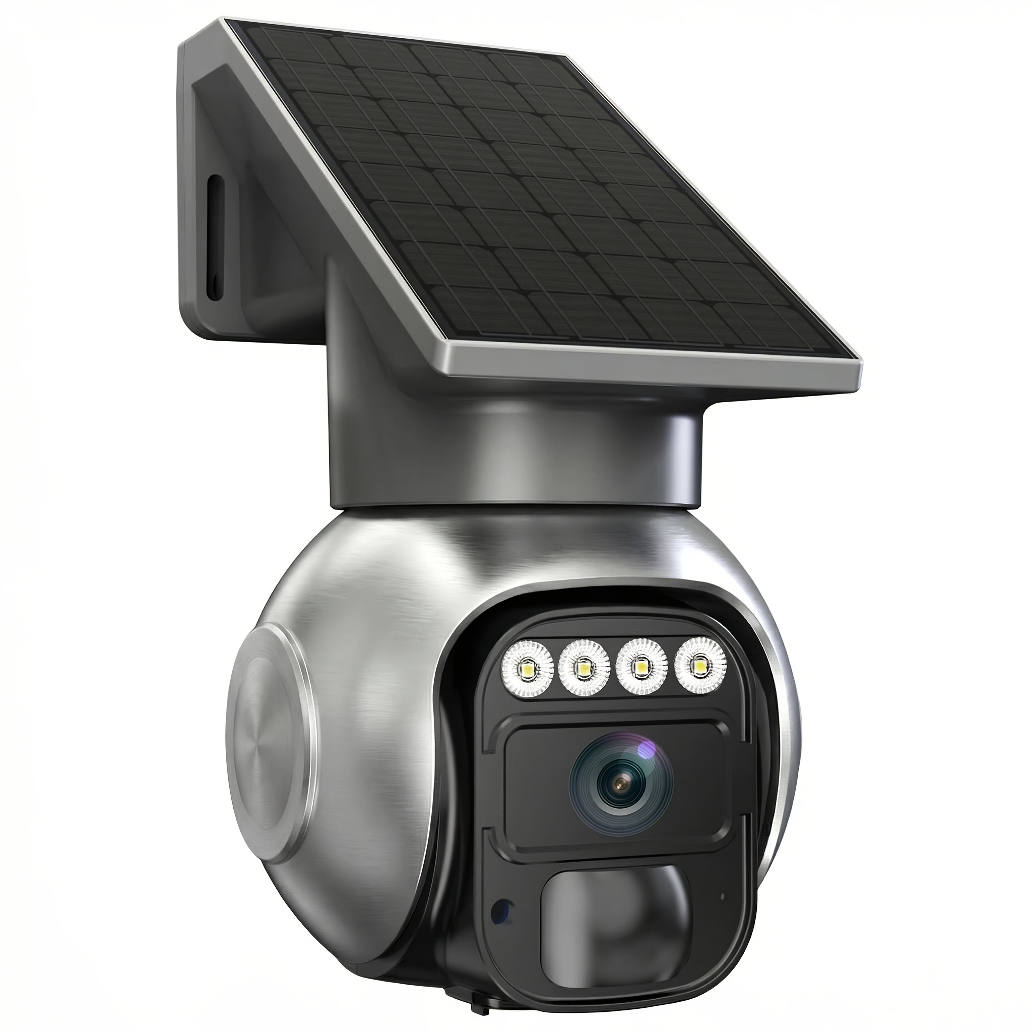 TEMU Phansatim Solar 4g Lte 4mp Security Camera Outdoor, No Wifi 360° Ptz Wireless Camera With Talk, Night Vision, Auto Alarm, Built-in Sim Card,