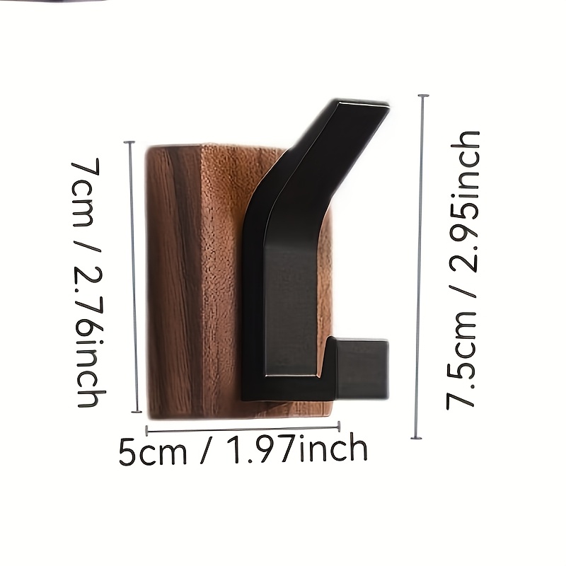 2pcs Walnut Aluminum Arm Wall Hooks - Rustic Modern Design with Walnut Finish, Anti-Slip Metal Hooks for Coats, Hats, Towels, Umbrellas - Easy Install Durable Home & Kitchen Storage Solutions, Entryway Organization, Sleek Hook Design, Coat Hangers, Contemporary Style, Sturdy Construction, Household Essentials, Utility Hooks