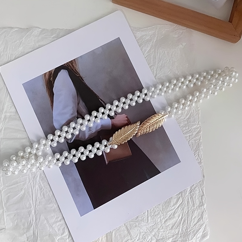 TEMU 1 Cinturón de Perlas para Mujer