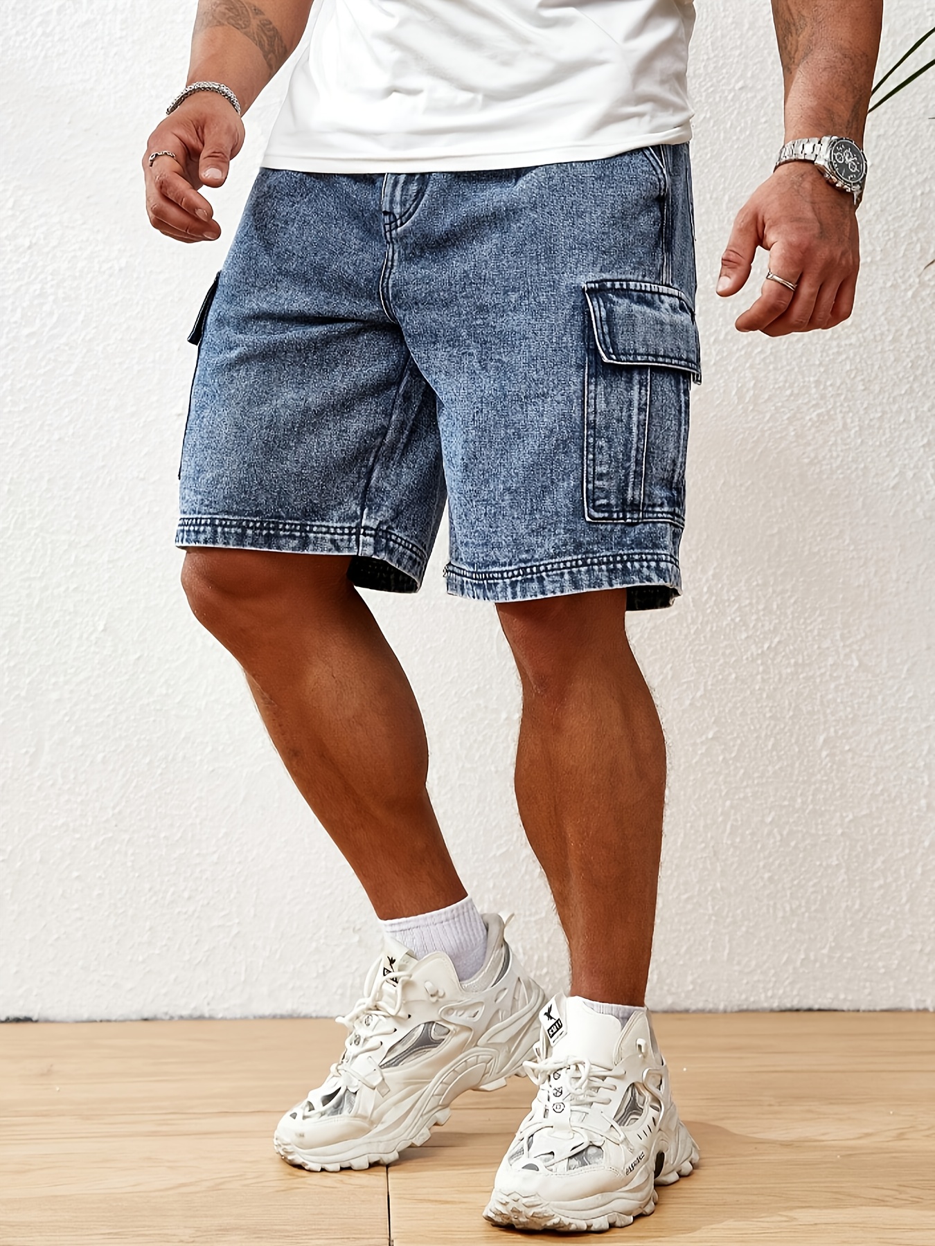 pantalones capri holgados hombre jeans cargo Temu Ecuador