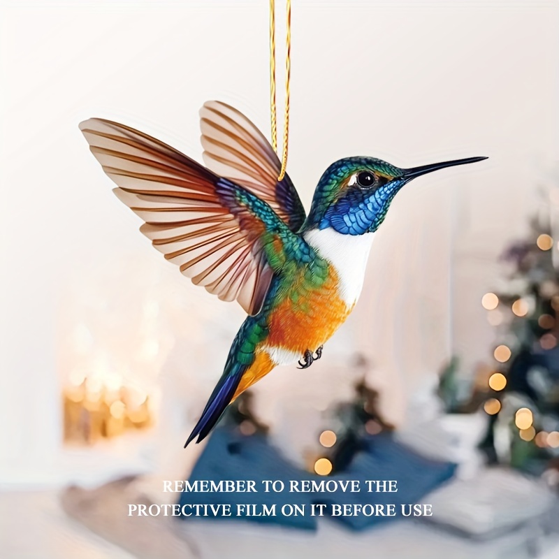 

[customer ] Sparkling, Hummingbird Acrylic Ornament - Hanging Decor For Car, Bag, Keychain & Home | Perfect Gift For Holidays & , Best For Christmas