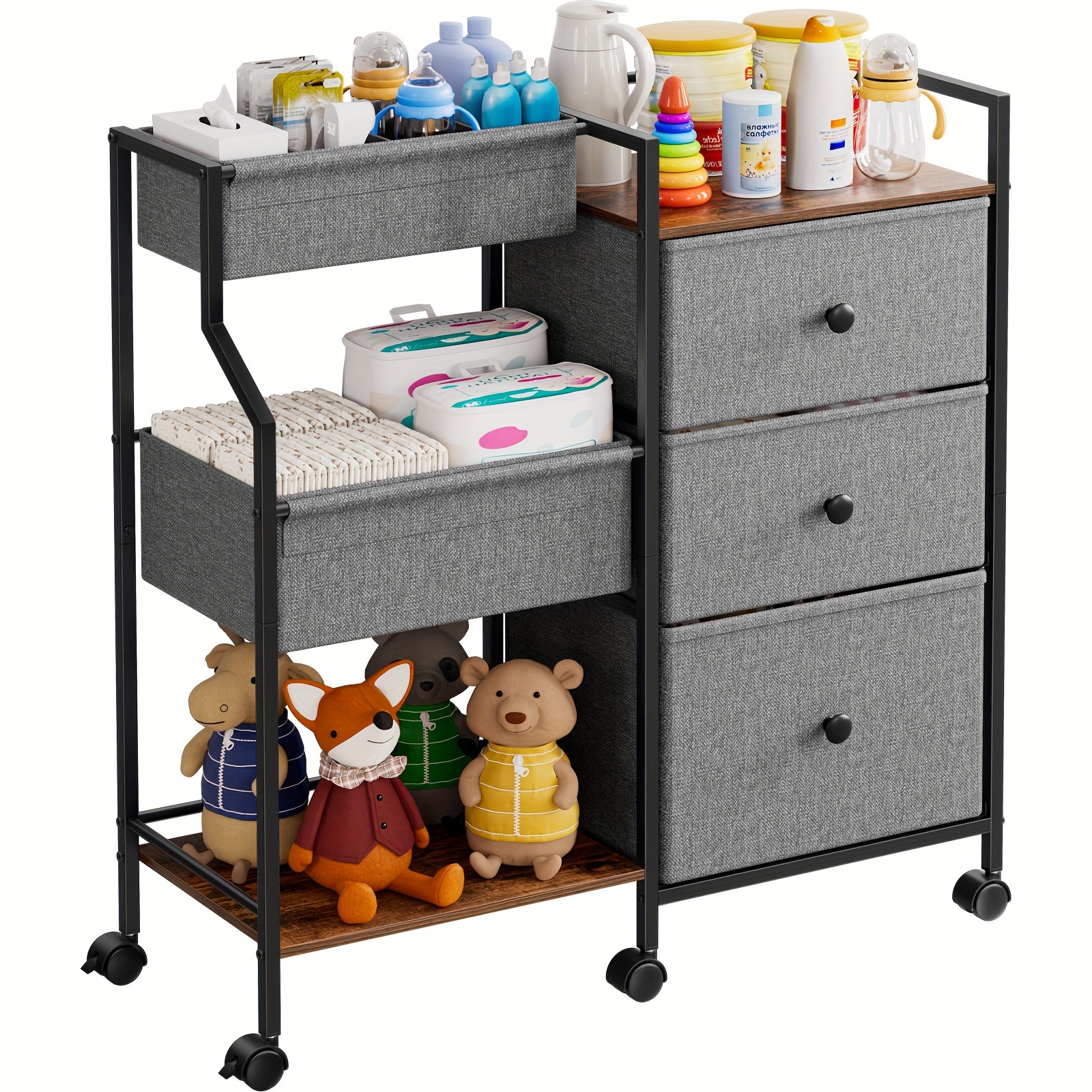 diaper caddy organizer storage cart multifunctional utility Temu