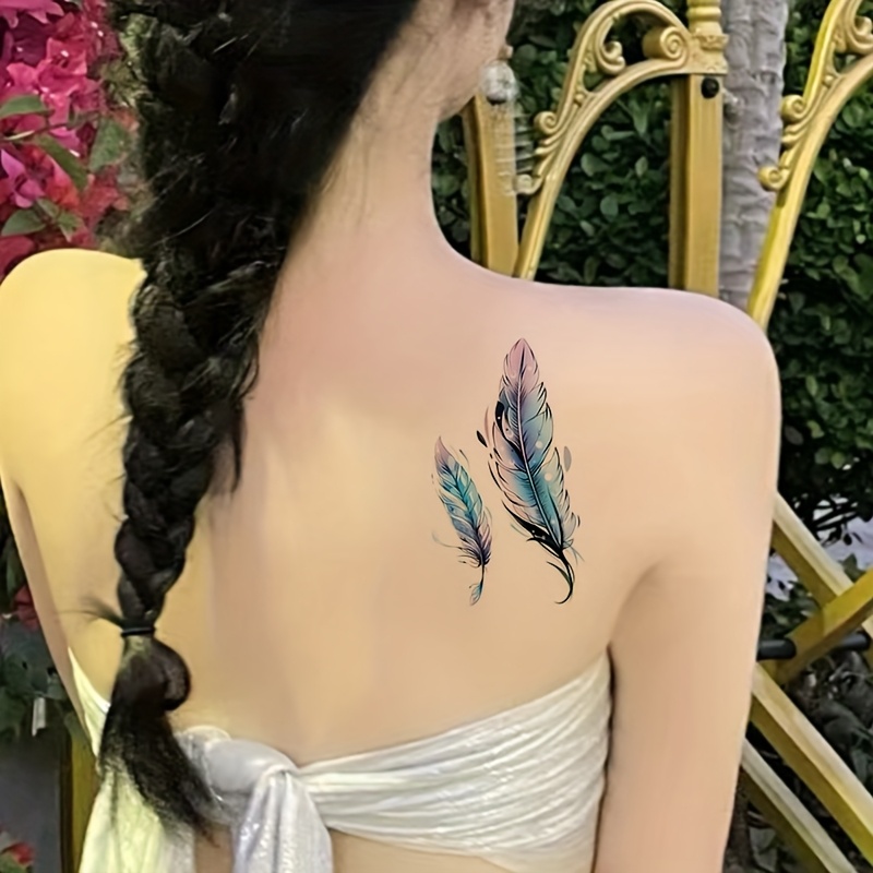 Falling feather tattoo - Bronctattooaus.com