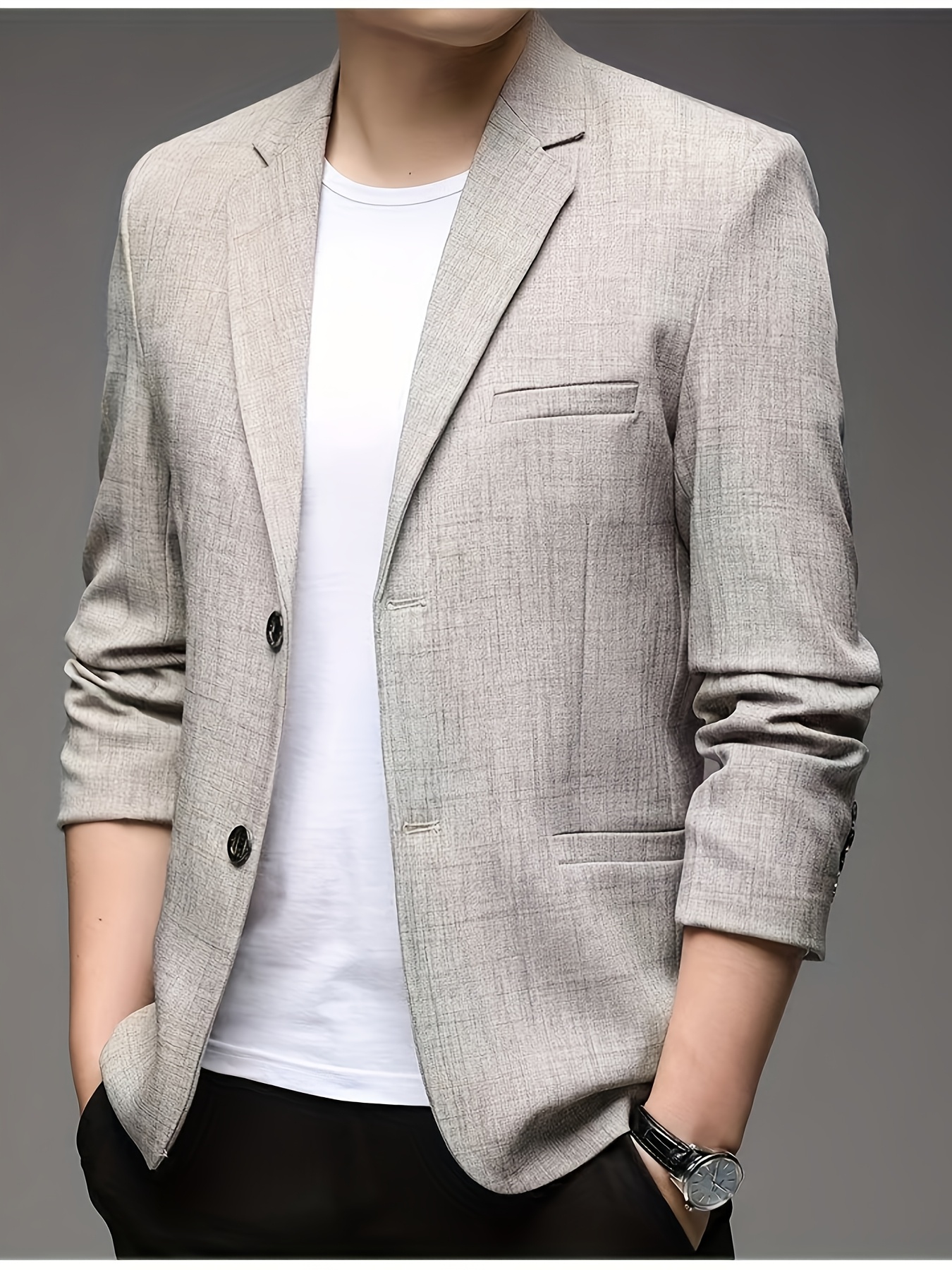 Lightweight Blue Check Blazer - Stylish, Versatile, and Sun-Resistant for Work and Casual Attire, Polyester Fabric, 90g/m², Casual Attire Blazer | Check Pattern Blazer | Polyester Blazer
