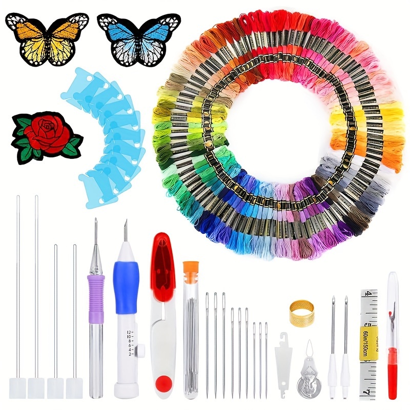 

Pattern Punch Needle Craft Tool Pen Set, Sewing Thread Diy Threader. Embroidery Kit