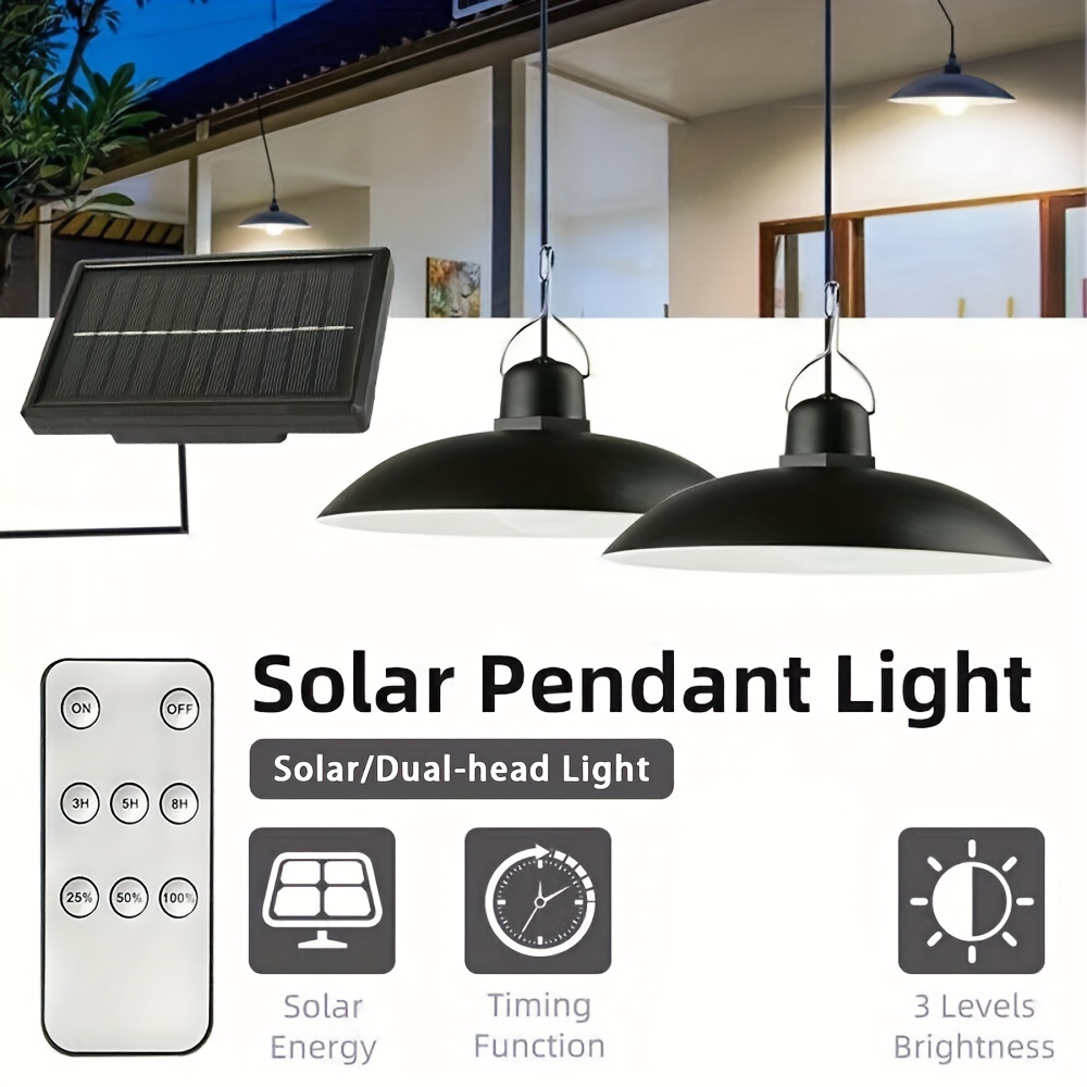double headed solar pendant light with led beads for outdoor shed lighting remote control for indoor and outdoor lighting fixtures