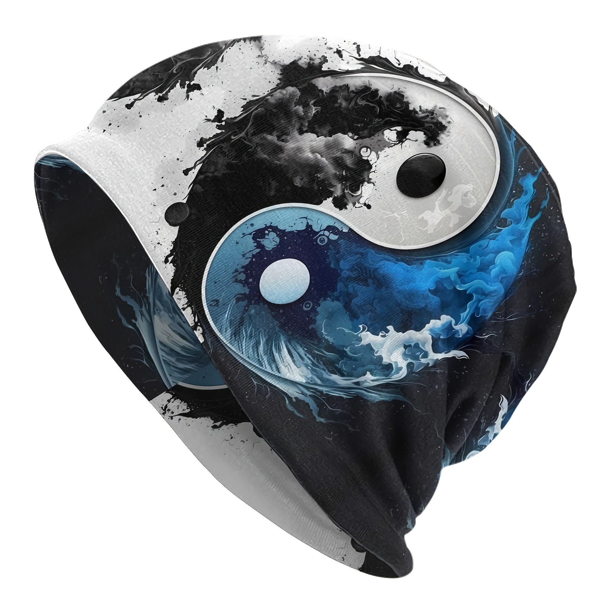 TEMU Tai Chi Chinese Divine Men's Beanie Take Ins Pullover Slouch Hiphop Thin Unisex 2d Print Design