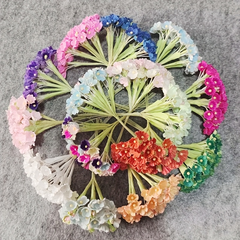 3 * * handgefertigter, farbiger Samt Mini-Gnseblmchen und kleine  *-Chrysanthemen knstliche Blumen Papierblumen Handwerk Hochzeitsdekoration  Zustze, 1 * hat 8 Stiele und 40 Rosen in einem ...