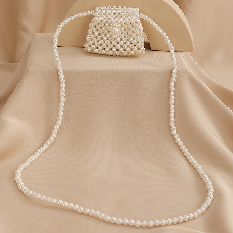 

Chic Handmade Pearl Crossbody Bag For Girls - & Fashionable, Vacations & Stage Shows, Lightweight With Clasp Closure