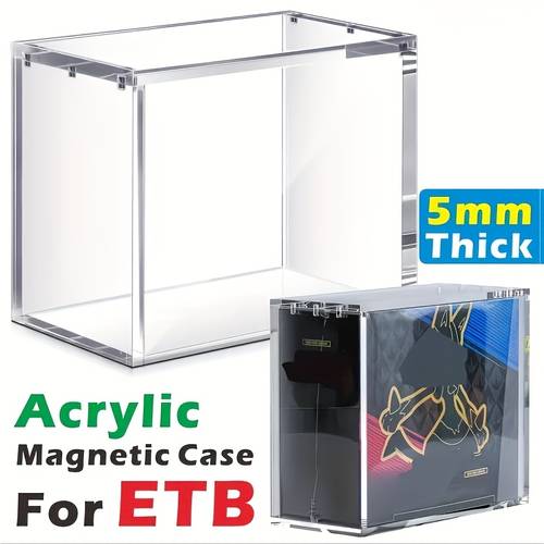 5mm acrylic stackable display box suitable for etb magnetic dust cover stackable display for trading cards collectibles and version size packaging souvenir display cabinet cards
