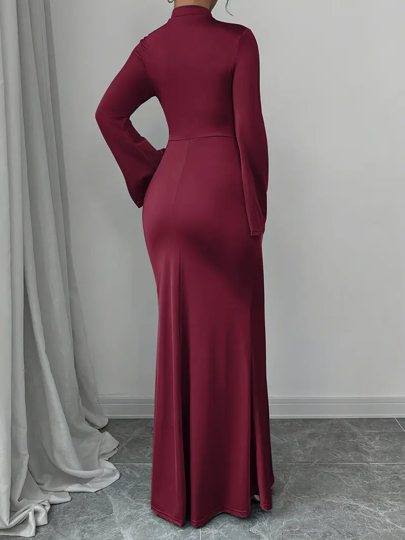 tight red bodycon dress Vafful Women's Ribbed Long Sleeve Crew Neck Slim Fit Ruched Stretchy Casual Mini Dress Red