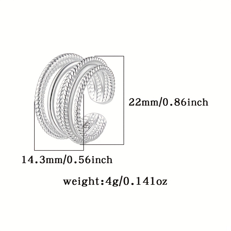 Sterling Silver Stackable Rings for Women Geometric 4g Daily Wear
