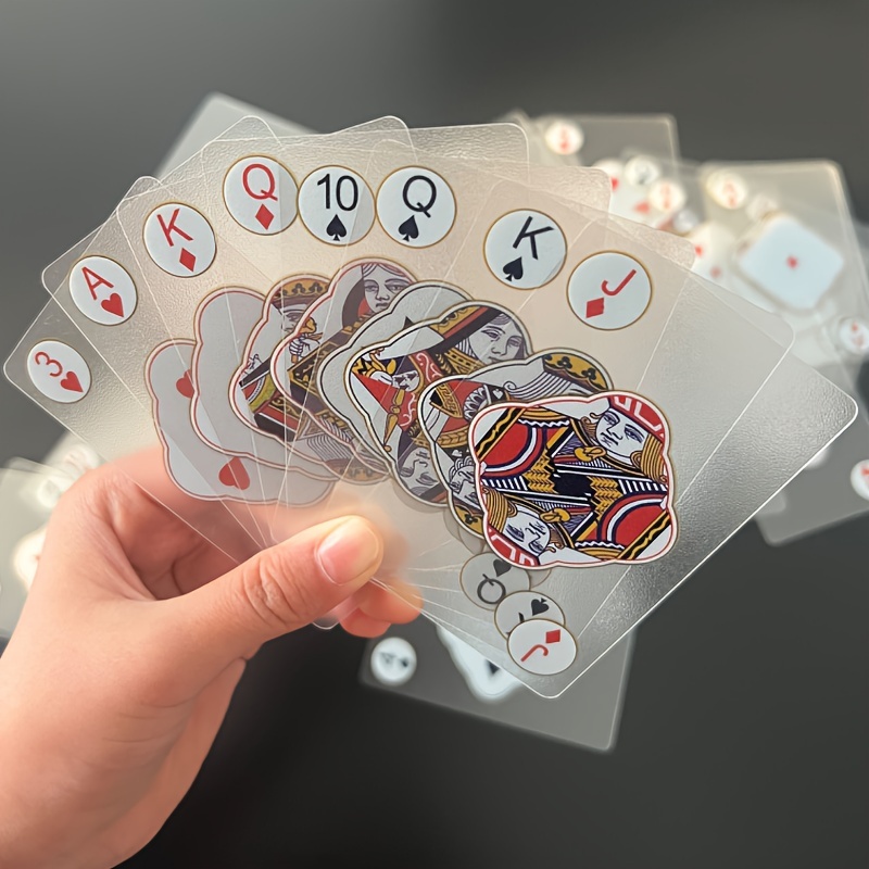 TEMU Innovative Pvc Transparent Plastic Playing Cards With Crystal Corners, Tabletop Card Games Cards Christmas Gift