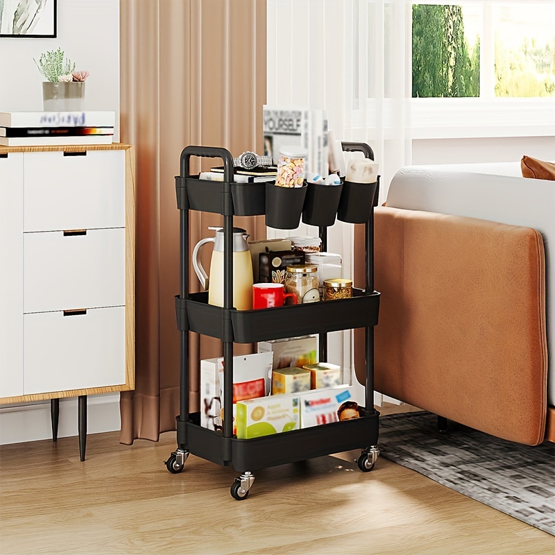 

Compact Storage Rack - Space-saving, Movable, And For Capacity - Ideal For Bedroom Clutter Control, Household Kitchen Utensil Storage, And Cart Storage,suitable For Office,festival, New Year's Gift