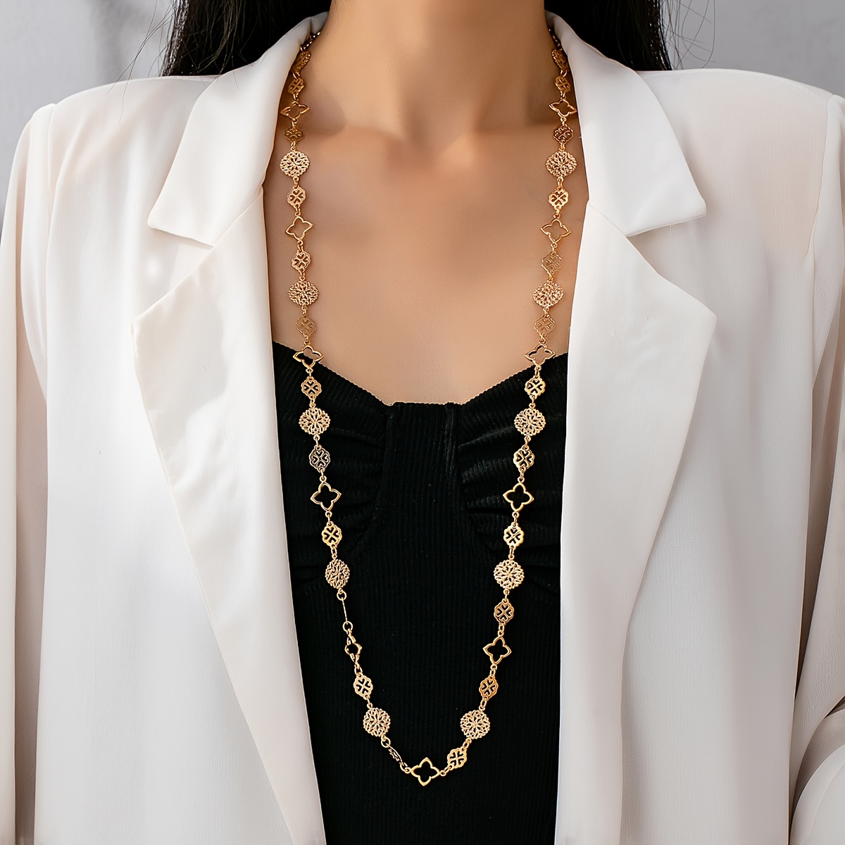 TEMU 1pc Bohemian Style Long Sweater Chain Suitable For Women' Vacation Party Wear
