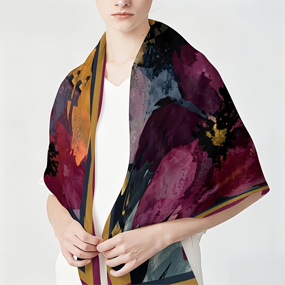 Floral Abstract Printed Bandana Scarf, Lightweight and Multi-Functional