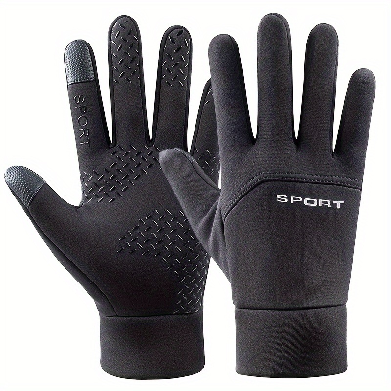 

1 Of Gloves For Men, Touchscreen, Thickened , Windproof, Drawstring And